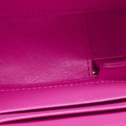 Pre Owned Dior Pink Leather CD Signature Oval Camera Crossbody Bag