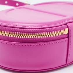 Pre Owned Dior Pink Leather CD Signature Oval Camera Crossbody Bag