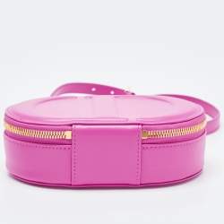 Pre Owned Dior Pink Leather CD Signature Oval Camera Crossbody Bag