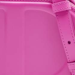 Pre Owned Dior Pink Leather CD Signature Oval Camera Crossbody Bag