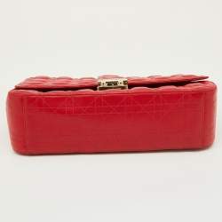Pre Owned Dior Red Cannage Leather Large Miss Dior Shoulder Bag