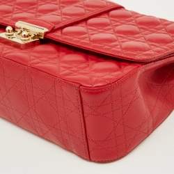 Pre Owned Dior Red Cannage Leather Large Miss Dior Shoulder Bag