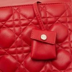 Pre Owned Dior Red Cannage Leather Large Miss Dior Shoulder Bag