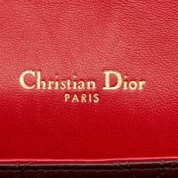 Pre Owned Dior Red Cannage Leather Large Miss Dior Shoulder Bag