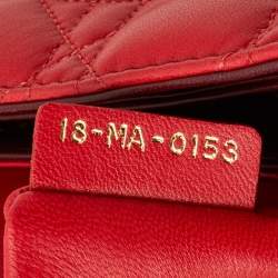 Pre Owned Dior Red Cannage Leather Large Miss Dior Shoulder Bag