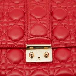 Pre Owned Dior Red Cannage Leather Large Miss Dior Shoulder Bag