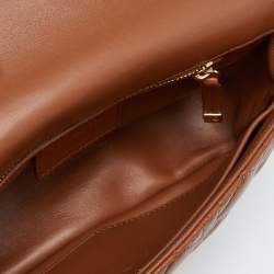 Pre Owned Dior Brown Cannage Leather Small Caro Shoulder Bag