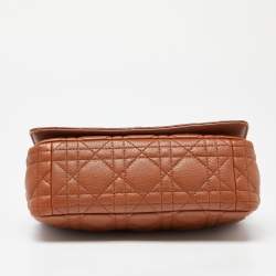 Pre Owned Dior Brown Cannage Leather Small Caro Shoulder Bag