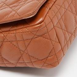 Pre Owned Dior Brown Cannage Leather Small Caro Shoulder Bag