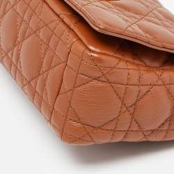 Pre Owned Dior Brown Cannage Leather Small Caro Shoulder Bag