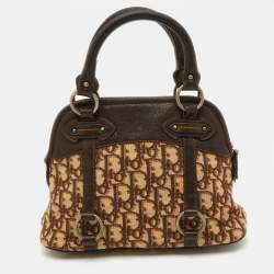 Pre Owned Dior Beige/Brown Oblique Canvas and Leather Vintage Trotter Satchel