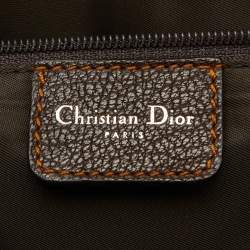 Pre Owned Dior Beige/Brown Oblique Canvas and Leather Vintage Trotter Satchel