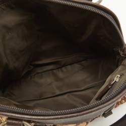 Pre Owned Dior Beige/Brown Oblique Canvas and Leather Vintage Trotter Satchel