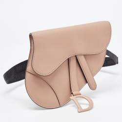 Pre Owned Dior Blush Ultra Matte Leather Saddle Convertible Belt Bag