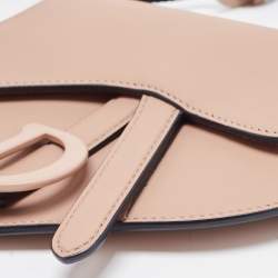 Pre Owned Dior Blush Ultra Matte Leather Saddle Convertible Belt Bag