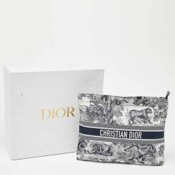 Pre Owned Dior Blue Technical Fabric Diortravel Zipped Pouch