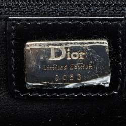 Pre Owned Dior Grey Canvas Hardcore Sequin/Bead Embellished Baguette Bag