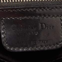 Pre Owned Dior Black Cannage Patent Leather Medium Lady Dior Tote