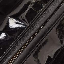 Pre Owned Dior Black Cannage Patent Leather Medium Lady Dior Tote