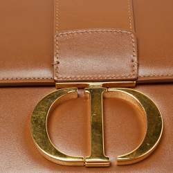 Pre Owned Dior Brown Leather Montaigne 30 Flap Shoulder Bag