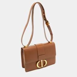 Pre Owned Dior Brown Leather Montaigne 30 Flap Shoulder Bag