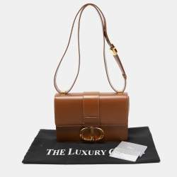 Pre Owned Dior Brown Leather Montaigne 30 Flap Shoulder Bag