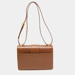 Pre Owned Dior Brown Leather Montaigne 30 Flap Shoulder Bag