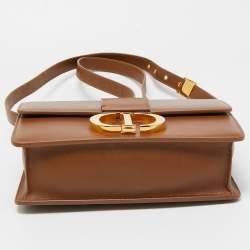 Pre Owned Dior Brown Leather Montaigne 30 Flap Shoulder Bag