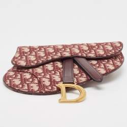 Dior Burgundy Oblique Canvas and Leather Saddle Belt Bag