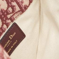 Dior Burgundy Oblique Canvas and Leather Saddle Belt Bag