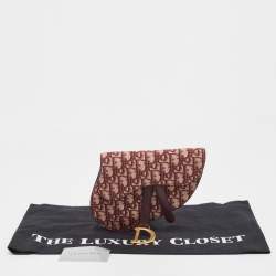 Dior Burgundy Oblique Canvas and Leather Saddle Belt Bag