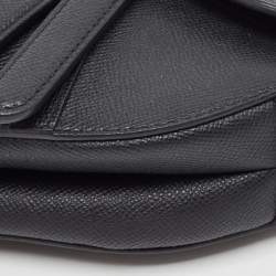 Dior Dark Navy Blue Leather Mini Saddle Bag