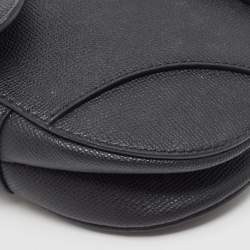 Dior Dark Navy Blue Leather Mini Saddle Bag