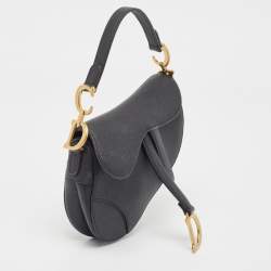 Dior Dark Navy Blue Leather Mini Saddle Bag