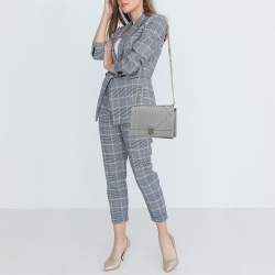 Pre Owned Dior Grey Leather Medium Diorama Flap Shoulder Bag