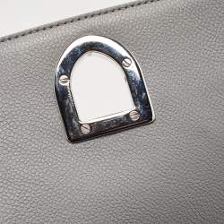 Pre Owned Dior Grey Leather Medium Diorama Flap Shoulder Bag