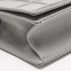 Pre Owned Dior Grey Leather Medium Diorama Flap Shoulder Bag