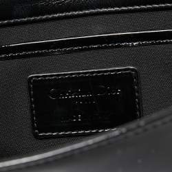 Pre Owned Dior Black Cannage Patent Leather Lady Dior Long Chain Clutch