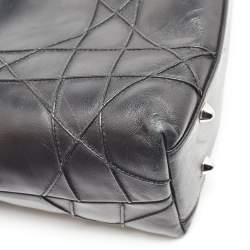 Pre Owned Dior Black Cannage Leather Granville Chain Link Tote