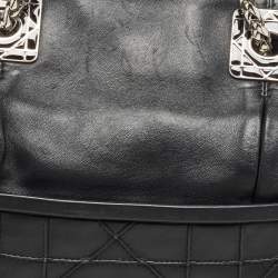 Pre Owned Dior Black Cannage Leather Granville Chain Link Tote