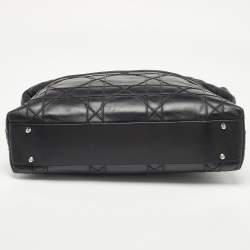 Pre Owned Dior Black Cannage Leather Granville Chain Link Tote