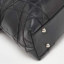 Pre Owned Dior Black Cannage Leather Granville Chain Link Tote