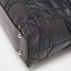 Pre Owned Dior Black Cannage Leather Granville Chain Link Tote