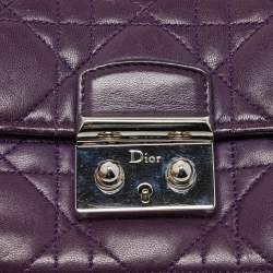 مملوكة مسبقًا Dior Purple Cannage Leather Miss Dior Promenade Wallet on Chain