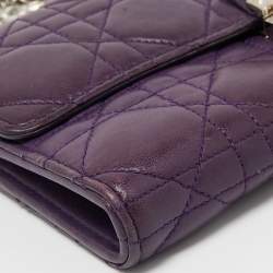 مملوكة مسبقًا Dior Purple Cannage Leather Miss Dior Promenade Wallet on Chain
