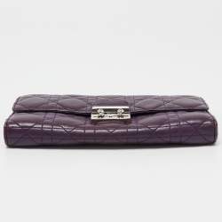 مملوكة مسبقًا Dior Purple Cannage Leather Miss Dior Promenade Wallet on Chain