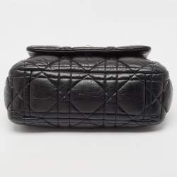 مملوكة مسبقًا حقيبة كتف ديور ميلي لا فوريت جلد كاناج أسود