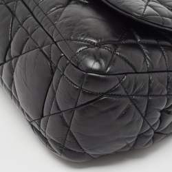 مملوكة مسبقًا حقيبة كتف ديور ميلي لا فوريت جلد كاناج أسود