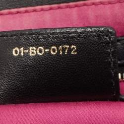 مملوكة مسبقًا حقيبة كتف ديور ميلي لا فوريت جلد كاناج أسود