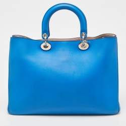 Pre Owned Dior Blue Leather Large Diorissimo Shopper Tote